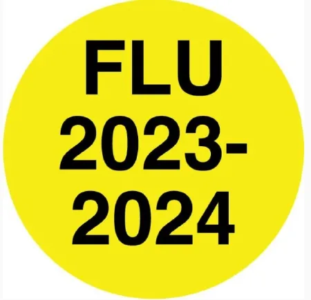 United Ad Label - UAL - ULFLU2324 - Pre-printed Label Ual Advisory Label Yellow Fluorescent Paper Flu 2023-2023 Black 1/2 X 1/2 Inch