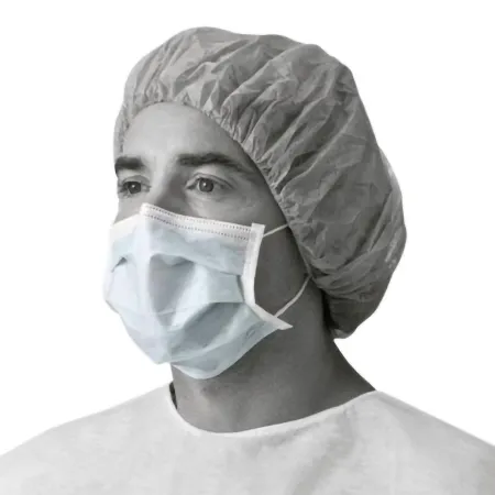 Medline - NON27357A - Procedure Mask Medline Pleated Earloops One Size Fits Most Blue Nonsterile Astm Level 2 Adult