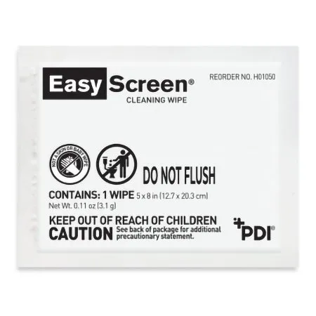 PDI - Professional Disposables - EasyScreen - H01050 - Easyscreen Surface Cleaner Premoistened Alcohol Based Manual Pull Wipe 50 Count Individual Packet Alcohol Scent Nonsterile