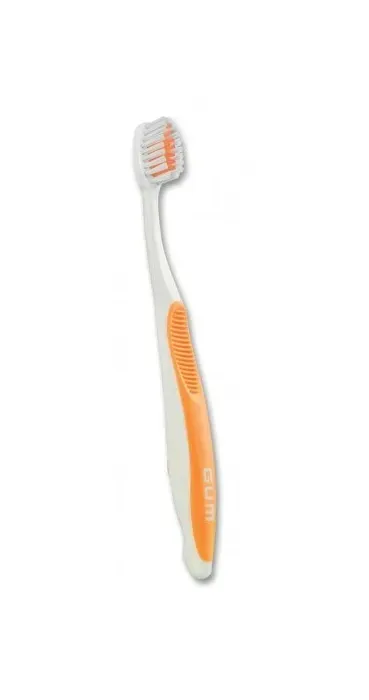 Sunstar Americas - 124PD - Orthodontic Toothbrush, Soft Nylon Bristles, 4-Row, "V" Trim, Compact Head