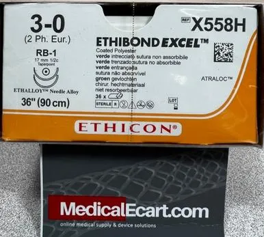 Ethicon - X563H - Suture 2-0 Ethibond Excel Grn Brd Da Sh,Sh