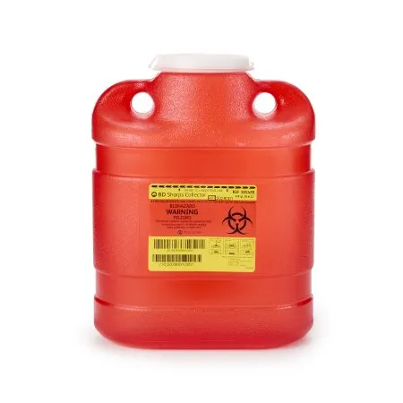 BD Becton Dickinson - BD - 305489 -  Sharps Container  Red Base 11 1/2 H X 9 2/5 W X 5 3/10 D Inch Vertical Entry 1.725 Gallon
