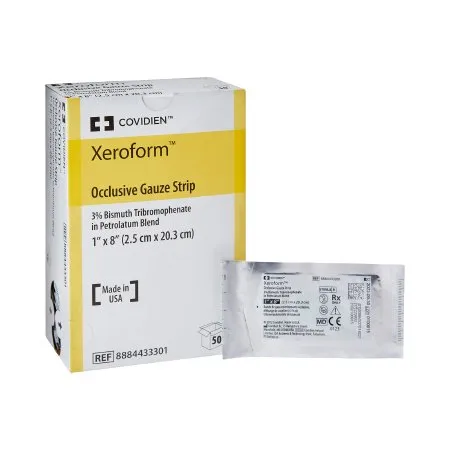 Cardinal - Xeroform Occlusive - 8884433301 -  Xeroform Petrolatum Impregnated Dressing  Strip 1 X 8 Inch Sterile