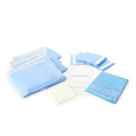Halyard Health - 88761 - Pack Contains: Back Table Cover, Mayo Stand Cover, Absorbent Towel, Suture Bag, Bottom Drape, Top Drape, (2) Side Drapes & (4) Utility Drapes & Tape, 5/cs