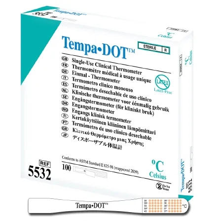 Medical Indicators - Tempa·DOT - 5532 - Disposable Oral Thermometer Tempa·dot 37-39°c Color Dots Display