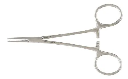 Integra Lifesciences - Miltex - 072 - Hemostatic Forceps Miltex Halsted-Mosquito 5 Inch Length OR Grade German Stainless Steel NonSterile Ratchet Lock Finger Ring Handle Straight Serrated Tips