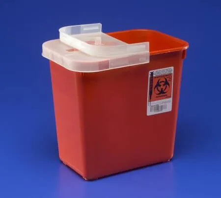 Cardinal Health - 8990SA - Multi-Purpose Red Container, 2 Gal, Clear, Hinged Lid, 10"H x 7&frac14;"D x 10&frac12;"W, 20/cs (28 cs/plt) (Continental US Only)