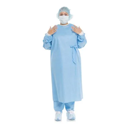 O & M Halyard - Evolution 4 - 90042 - O&M Halyard  Non Reinforced Surgical Gown with Towel  X Large Blue Sterile Disposable