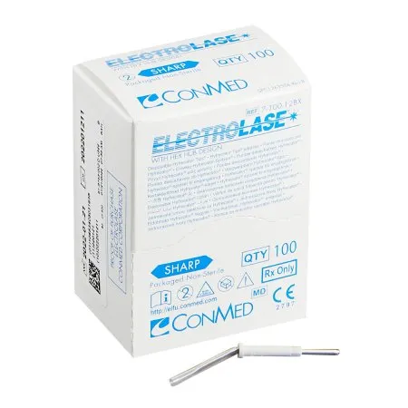 Conmed/Linvatec - Electrolase - 7-100-12CS - Conmed  Blade Electrode  Stainless Steel Sharp Blade Tip Disposable NonSterile