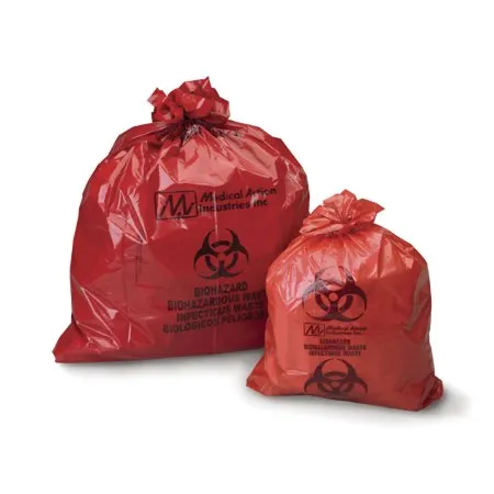 Medegen Medical - 108M - Infectious Waste Bag, 25" x 34" Red, 1.2 mil, 250/cs (80 cs/plt)