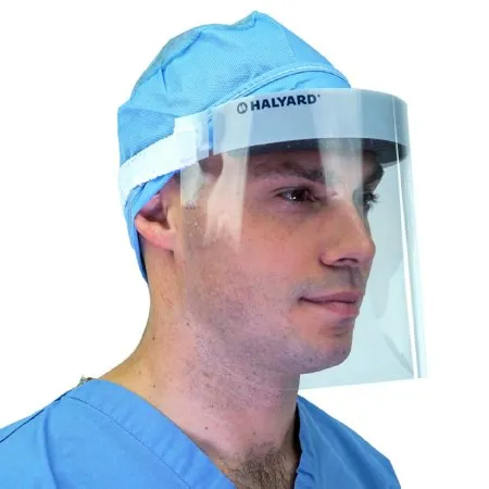 O & M Halyard - Halyard - 41205 - O&M   Face Shield  One Size Fits Most 3/4 Length Anti fog Disposable NonSterile