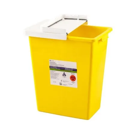 Cardinal Health - 8982 - Sharps Container, 2 Gal, Yellow, Hinged Lid, 10"H x 7&frac14;"D x 5"W, 20/cs (Continental US Only)