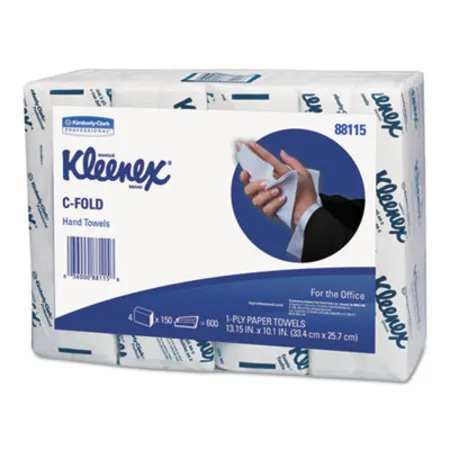 Kleenex - KCC-88115 - C-fold Paper Towels For Business, Absorbency Pockets, 1-ply, 10.13 X 13.15, White, 150/pack, 16 Packs/carton