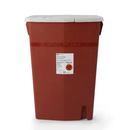 Cardinal - SharpSafety - 8991 -  Sharps Container  Red Base 26 H X 18 1/4 W X 12 3/4 D Inch Horizontal Entry 18 Gallon