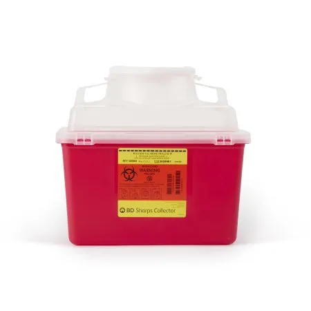 BD Becton Dickinson - BD - 305464 -  Sharps Container  Red Base 11 1/2 H X 12 4/5 W X 8 4/5 D Inch Vertical Entry 3.5 Gallon