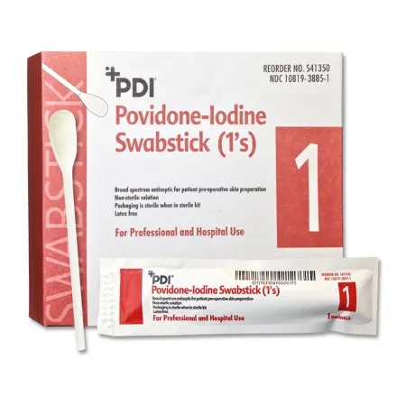 Professional Disposables - S41350 - PDIImpregnated Swabstick PDI 10% Strength Povidone Iodine Individual Packet NonSterile