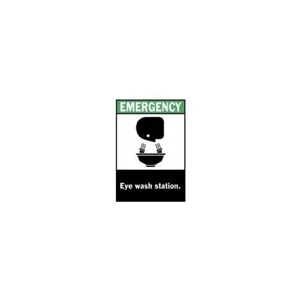 Fisher Scientific - 19038165 - Wall Sign First Aid Sign Emergency Eye Wash Station With Pictogram