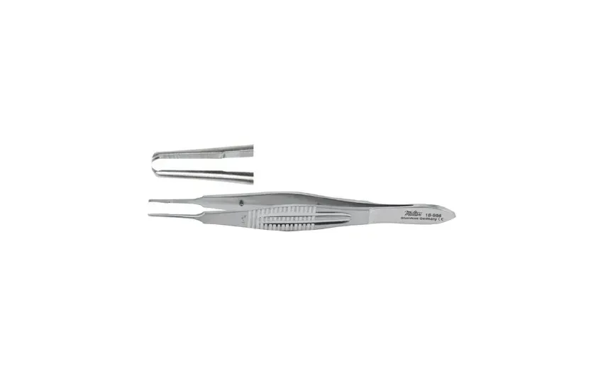 Integra Lifesciences - Miltex - 18-955 - Suture Forceps Miltex Castroviejo 4 Inch Length Or Grade German Stainless Steel Nonsterile Nonlocking Thumb Handle Straight Serrated Tips With 1 X 2 Teeth