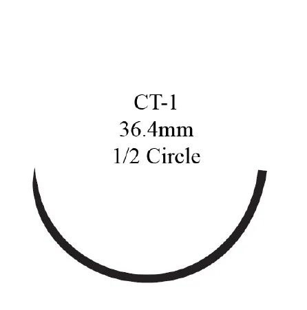 J&J - Ethibond - CX21D - Nonabsorbable Suture with Needle Ethibond Polyester CT-1 1/2 Circle Taper Point Needle Size 0 Braided