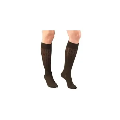 Truform - 1975BN-S - Womens Cable Patten Knee High-15-20 Gradient-Brown