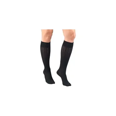 Truform - 1975NV-XL - Womens Cable Patten Knee High Sock-15-20 Gradient-XL