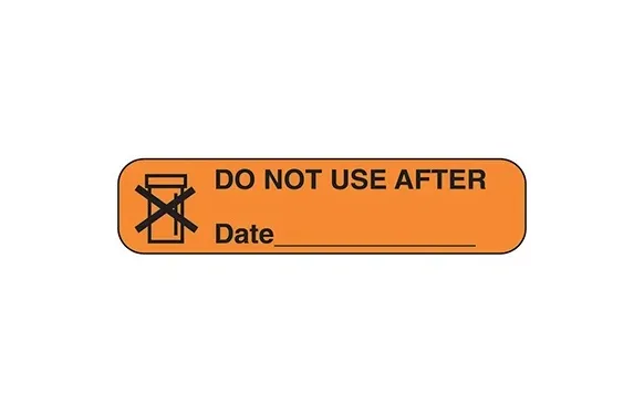 Health Care Logistics - Indeed - 2032 - Pre-printed Label Indeed Auxiliary Label Orange Paper Do Not Use After Date ______ Black Safety And Instructional 3/8 X 1-5/8 Inch