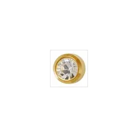 Medisystem - MediStuds - 2043P - Ear Piercing Stud Medistuds 24k Gold Plated Stainless Steel Crystal April Birthstone Bezel Mount