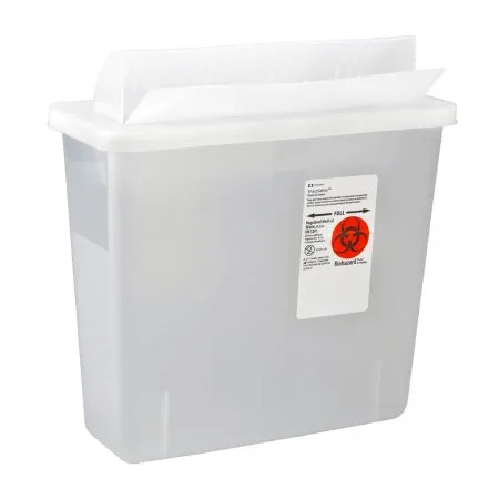 Cardinal - In-Room - 85221 - In Room Sharps Container In Room Translucent Base 16 1/4 H X 13 3/4 W X 6 D Inch Horizontal Entry 3 Gallon