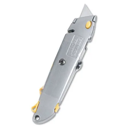 Stanley - BOS-10499 - Quick-change Utility Knife With Retractable Blade And Twine Cutter, 6 Metal Handle, Gray