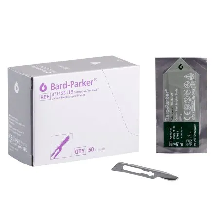 Aspen Surgical - 371153 - Products Bard Parker SafetyLock Rib Back Surgical Blade Bard Parker SafetyLock Rib Back Carbon Steel No. 15 Sterile Disposable Individually Wrapped