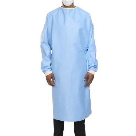 O & M Halyard - Ultra - 95121 - O&M Halyard  Non Reinforced Surgical Gown with Towel ULTRA X Large Blue Sterile AAMI Level 3 Disposable