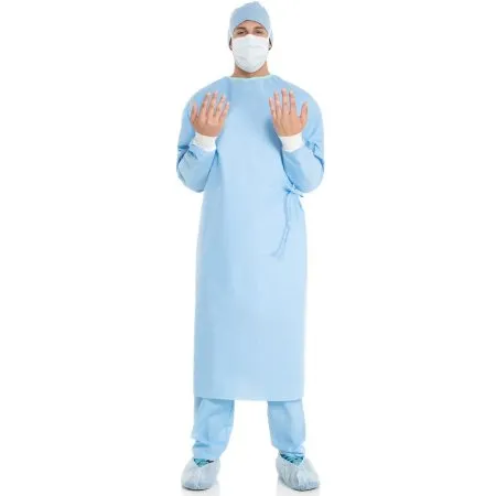 O&M Halyard - Ultra - 95221 - Fabric-Reinforced Surgical Gown with Towel ULTRA X-Large Blue Sterile ASTM D4966 Disposable