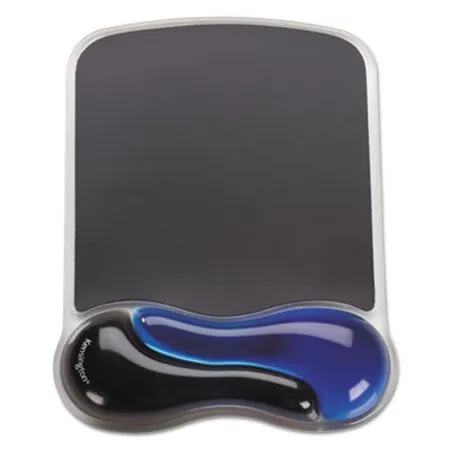 Kensington - KMW-62401 - Duo Gel Wave Mouse Pad With Wrist Rest, 9.37 X 13, Blue