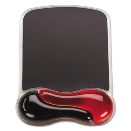 Kensington - KMW-62402 - Duo Gel Wave Mouse Pad With Wrist Rest, 9.37 X 13, Red