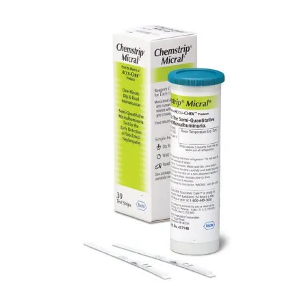 Roche - Chemstrip - 11544039160 - Reagent Test Strip Chemstrip Albumin For Visual Read 30 per Bottle