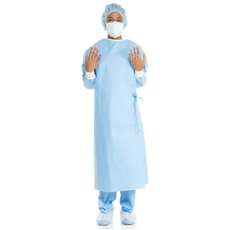 O & M Halyard - Ultra - 95101 - O&M Halyard  Non Reinforced Surgical Gown with Towel ULTRA Small Blue Sterile AAMI Level 3 Disposable