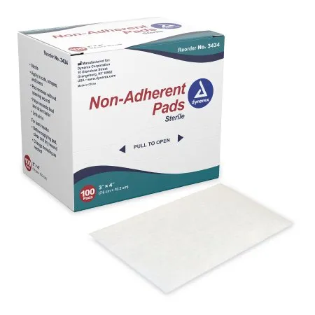 Dynarex - 3434 - Non Adherent Dressing 3 X 4 Inch Sterile Rectangle