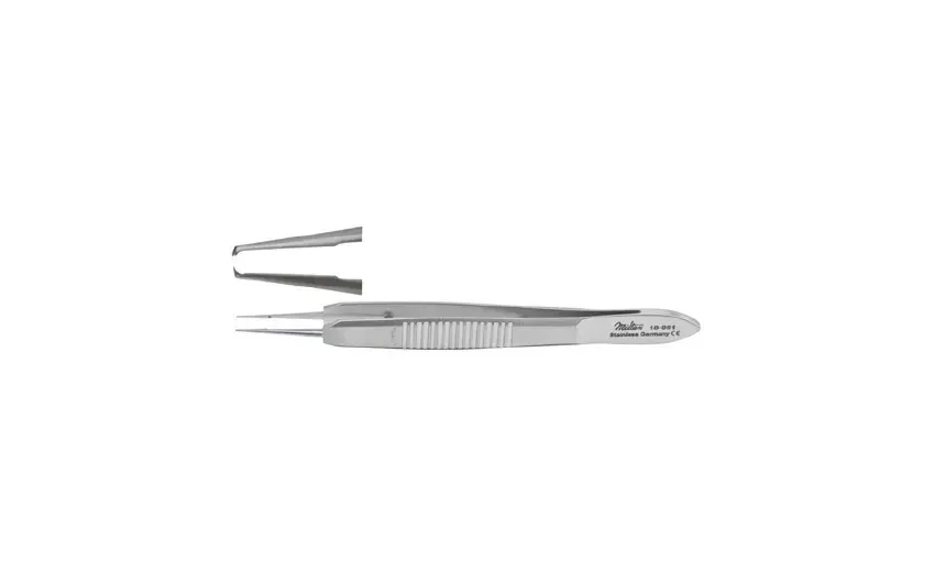Integra Lifesciences - Miltex - 18-951 - Suture Forceps Miltex Castroviejo 4 Inch Length Or Grade German Stainless Steel Nonsterile Nonlocking Thumb Handle Straight Serrated Tips With 1 X 2 Teeth
