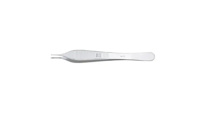 Integra Lifesciences - Miltex - 6-121 - Tissue Forceps Miltex Adson 4-3/4 Inch Length Or Grade German Stainless Steel Nonsterile Nonlocking Thumb Handle Straight Delicate  Serrated Tips With 1 X 2 Teeth