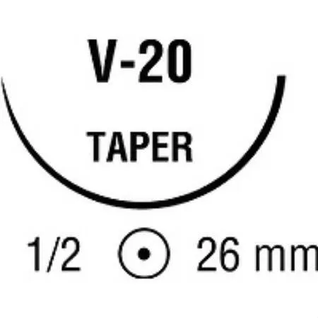 Covidien - Surgipro - Vp-543 - Nonabsorbable Suture With Needle Surgipro Polypropylene V-20 1/2 Circle Taper Point Needle Size 2 - 0 Monofilament