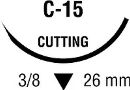 Covidien - Monosof~Dermalon - SN-664G - Nonabsorbable Suture With Needle Monosof~dermalon Nylon C-15 3/8 Circle Reverse Cutting Needle Size 2 - 0 Monofilament