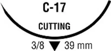 Covidien - Monosof~Dermalon - SN-673G - Nonabsorbable Suture With Needle Monosof~dermalon Nylon C-17 3/8 Circle Reverse Cutting Needle Size 3 - 0 Monofilament