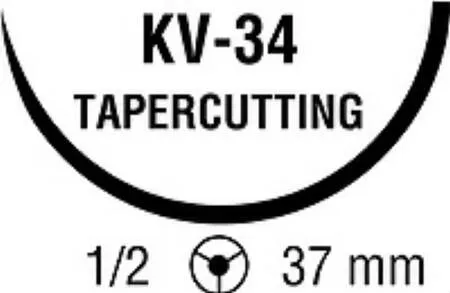 Covidien - Ti-Cron - 88863119-61 - Nonabsorbable Suture With Needle Ti-cron Polyester Kv-34 1/2 Circle Taper Cutting Needle Size 0 Braided