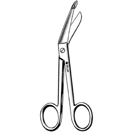 Sklar - 11-1080 - Bandage Scissors Sklar Lister 8 Inch Length Or Grade Stainless Steel Finger Ring Handle Angled Blunt Tip / Blunt Tip