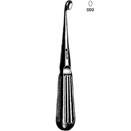 Sklar - 40-7000 - Bone Curette Bruns 6 3/4 Inch Length Hollow Handle with Grooves Size 000 Tip Straight Oval Cup Tip