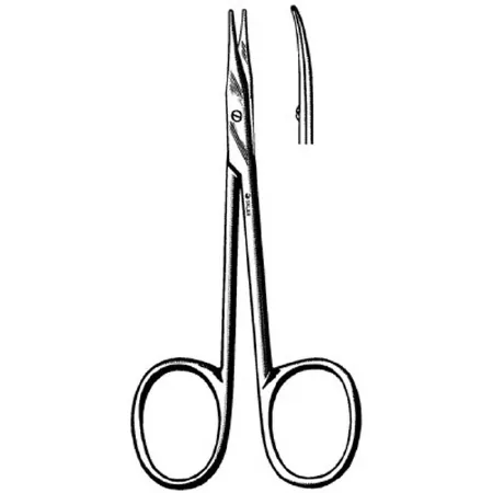 Sklar - 64-1342 - Tenotomy Scissors Sklar Stevens 4-1/2 Inch Length Or Grade Stainless Steel Nonsterile Finger Ring Handle Curved Blunt Tip / Blunt Tip
