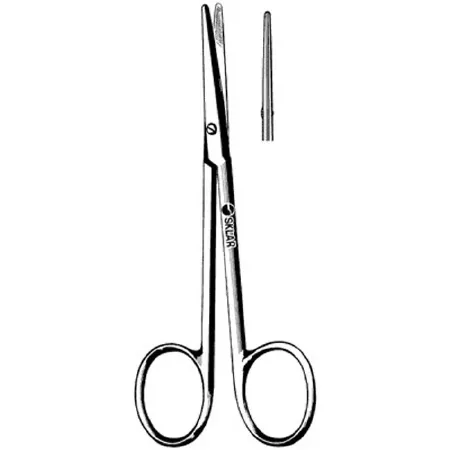 Sklar - 64-1442 - Strabismus Scissors Sklar 4-1/2 Inch Length Or Grade Stainless Steel Nonsterile Finger Ring Handle Straight Blunt Tip / Blunt Tip