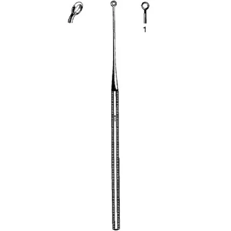 Sklar - 67-2511 - Ear Curette Sklar Buck 6-3/4 Inch Length Octagonal Handle Size 1 Tip Angled Round Fenestrated Tip