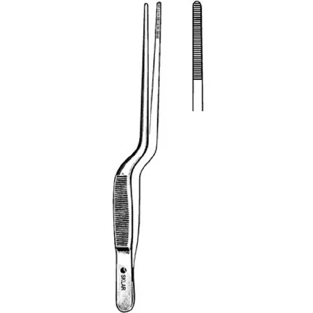 Sklar - 70-4375 - Dressing Forceps Sklar Jansen 7-1/2 Inch Length Surgical Grade Stainless Steel Nonsterile Nonlocking Thumb Handle Straight Serrated Tips