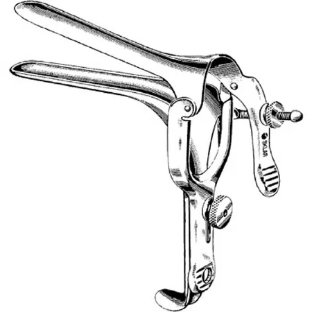 Sklar - 90-3849 - Vaginal Speculum Sklar Pederson NonSterile OR Grade Stainless Steel X-Small Double Blade Duckbill Reusable Without Light Source Capability